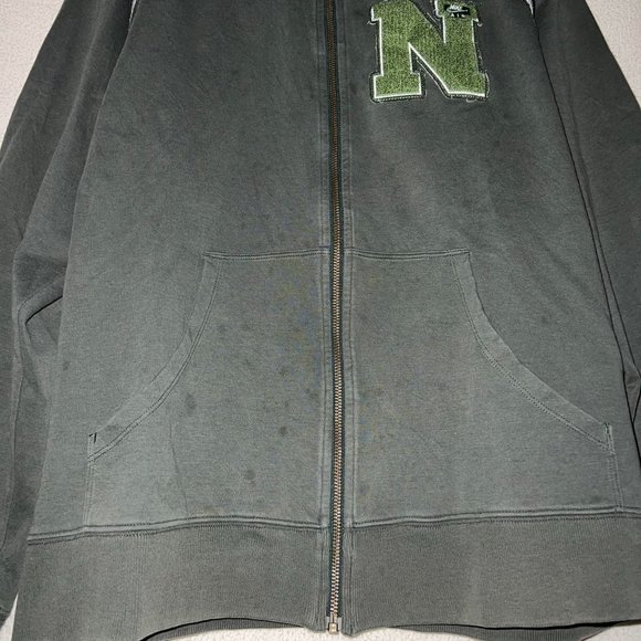 Y2K Nike Track Jacket Full Zip Silver Tag Distressed Letterman Patch Size Large - Picture 3 of 7